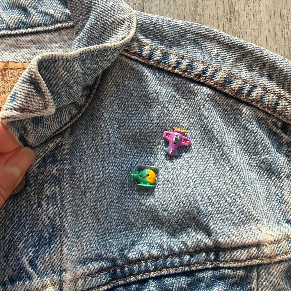 Girls Vintage Levi Strauss & Co Denim Jacket | Size 6 | Pins
